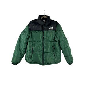 The North Face Nuptse Women's Medium 700 Puffer Jacket Green Full Zip